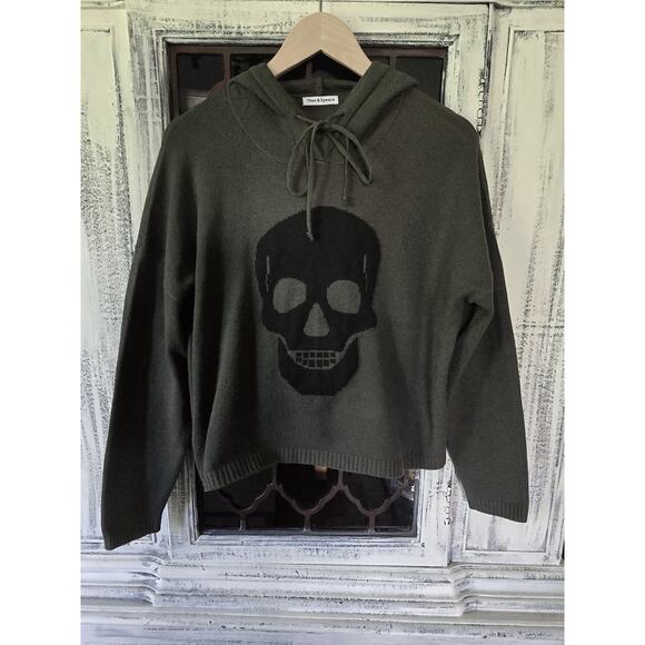 EUC Theo & Spence Skull Knit Hoodie - Large - Picture 3 of 3